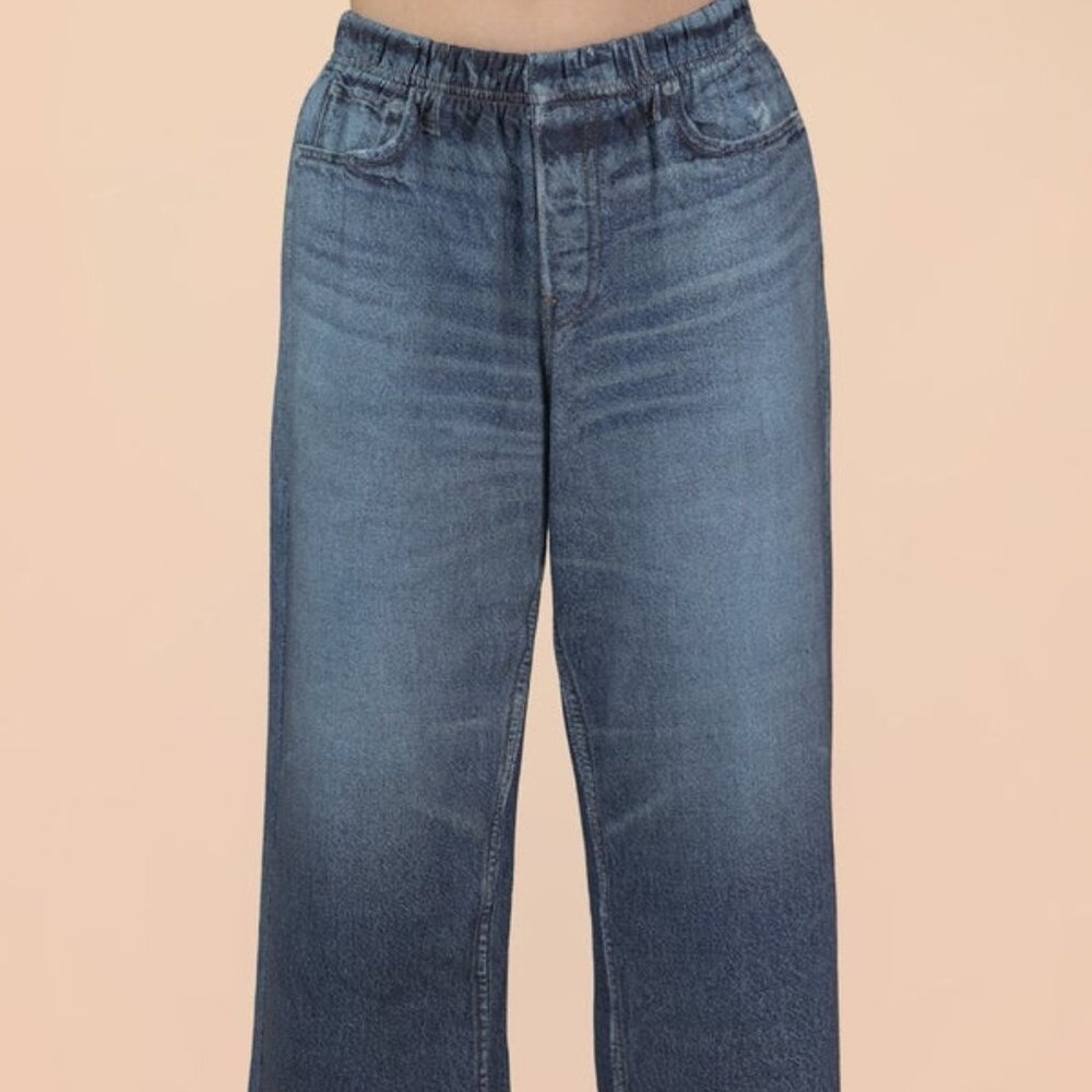 Printed Denim Pant
